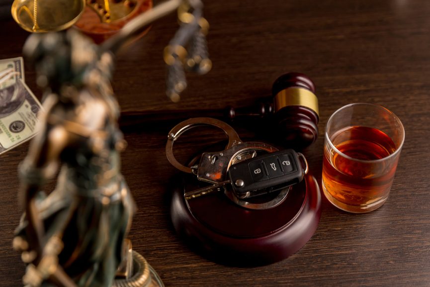 Whiskey,With,Car,Keys,And,Handcuffs.,Concept,For,Drinking,And